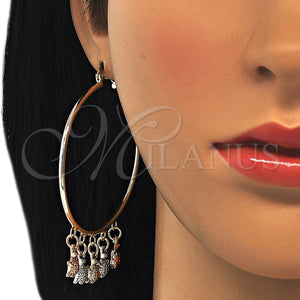 Gold Filled Hoop Earrings — Large Hoop Turtle Design Polished Tricolor 02.63. — main product view — SKU 125574 | Oro Laminado aretes de aro — Large Hoop Turtle diseño pulido Tricolor 02.63. — SKU 125574