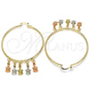 Oro Laminado Large Hoop, Gold Filled Style Turtle Design, Polished, Tricolor, 02.63.2662.55