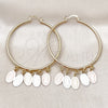 Oro Laminado Large Hoop, Gold Filled Style Guadalupe Design, Polished, Tricolor, 02.63.2661.55