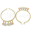 Oro Laminado Large Hoop, Gold Filled Style San Benito Design, Polished, Tricolor, 02.63.2660.55