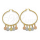 Oro Laminado Large Hoop, Gold Filled Style San Benito Design, Polished, Tricolor, 02.63.2660.55