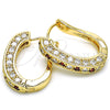 Oro Laminado Huggie Hoop, Gold Filled Style with Garnet and White Cubic Zirconia, Polished, Golden Finish, 02.217.0024.2.15