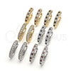 Oro Laminado Huggie Hoop, Gold Filled Style with Garnet and White Cubic Zirconia, Polished, Golden Finish, 02.217.0024.2.15