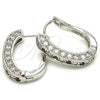 Rhodium Gold Filled Huggie Hoop, with Garnet and White Cubic Zirconia, Polished, Rhodium Finish, 02.217.0024.3.15