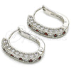 Rhodium Gold Filled Huggie Hoop, with Garnet and White Cubic Zirconia, Polished, Rhodium Finish, 02.217.0024.3.15