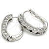 Rhodium Gold Filled Huggie Hoop, with Black and White Cubic Zirconia, Polished, Rhodium Finish, 02.217.0024.5.15