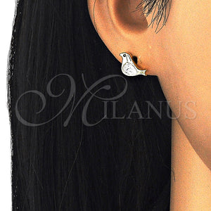 Sterling Silver Ring — Stud Earring Bird Design with White and Black — main product view — SKU 125610 | Plata 925 anillo — Stud Earring Bird diseño with blanco and negro — SKU 125610