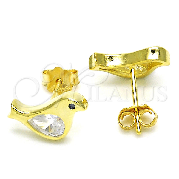 Sterling Silver Ring — Stud Earring Bird Design with White and Black — alternate product view — SKU 125610 | Plata 925 anillo — Stud Earring Bird diseño with blanco and negro — SKU 125610