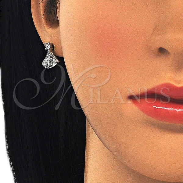 Sterling Silver Ring — Stud Earring with White Cubic Zirconia Polished 02. — alternate product view — SKU 125631 | Plata 925 anillo — Stud Earring with blanco Cubic Zirconia pulido 02. — SKU 125631