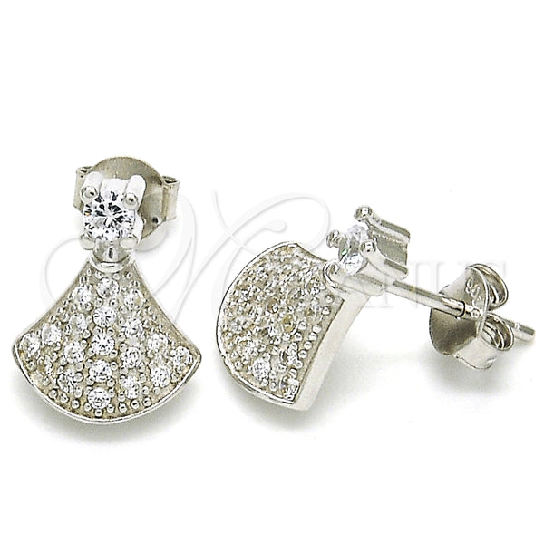 Sterling Silver Ring — Stud Earring with White Cubic Zirconia Polished 02. — main product view — SKU 125631 | Plata 925 anillo — Stud Earring with blanco Cubic Zirconia pulido 02. — SKU 125631