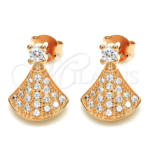 Sterling Silver Ring — Stud Earring with White Cubic Zirconia Polished Rose — main product view — SKU 125632 | Plata 925 anillo — Stud Earring with blanco Cubic Zirconia pulido Rose — SKU 125632