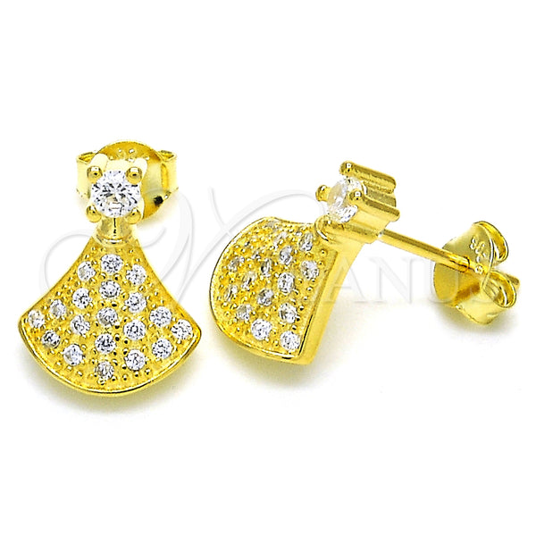 Sterling Silver Ring — Stud Earring with White Cubic Zirconia Polished 02. — main product view — SKU 125633 | Plata 925 anillo — Stud Earring with blanco Cubic Zirconia pulido 02. — SKU 125633
