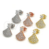 Sterling Silver Stud Earring, with White Cubic Zirconia, Polished, Golden Finish, 02.336.0094.2