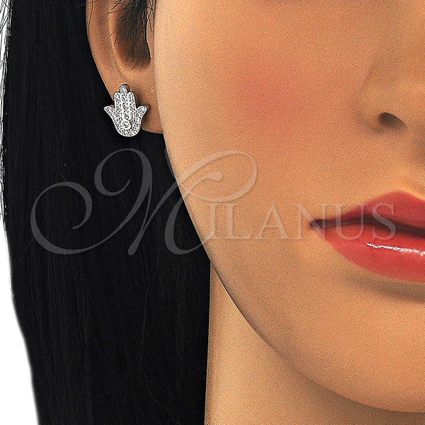 Sterling Silver Ring — Stud Earring Judaica and Hand of God Design — alternate product view — SKU 125634 | Plata 925 anillo — Stud Earring Judaica and Hand of God diseño — SKU 125634