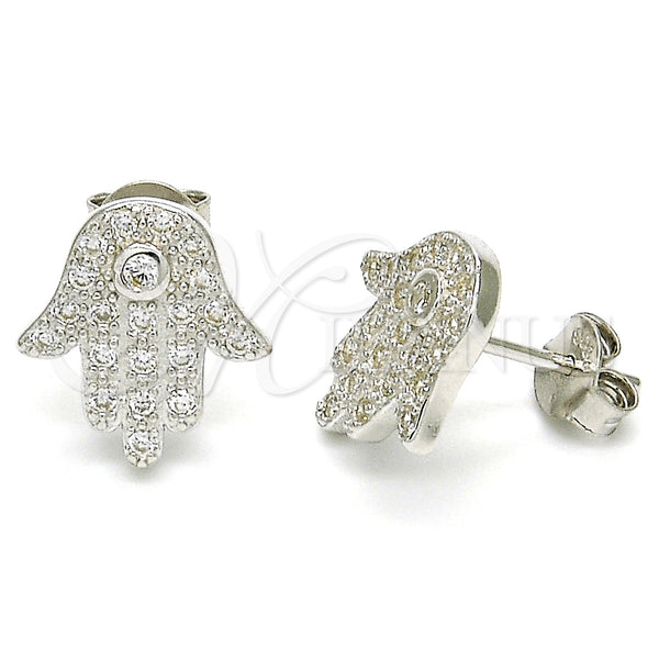 Sterling Silver Ring — Stud Earring Judaica and Hand of God Design — main product view — SKU 125634 | Plata 925 anillo — Stud Earring Judaica and Hand of God diseño — SKU 125634