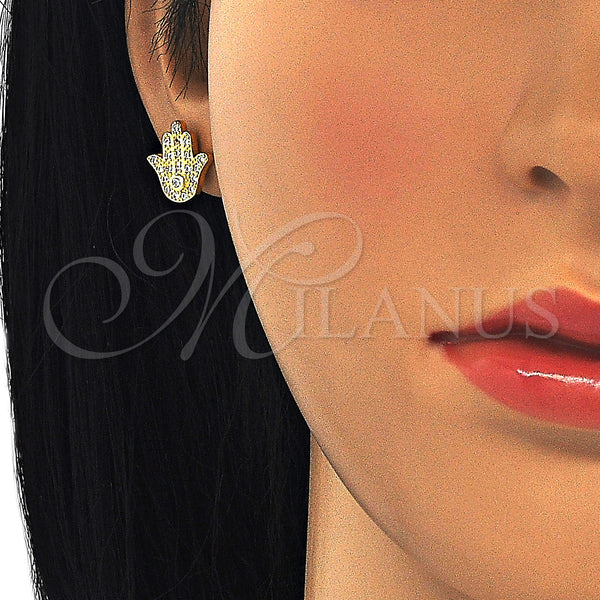 Sterling Silver Ring — Stud Earring Judaica and Hand of God Design — alternate product view — SKU 125636 | Plata 925 anillo — Stud Earring Judaica and Hand of God diseño — SKU 125636