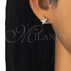 Sterling Silver Stud Earring, Star Design, with White Micro Pave, Polished, Rose Gold Finish, 02.336.0042.1 for wholesale, additional product view 3