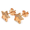 Sterling Silver Stud Earring, Star Design, with White Micro Pave, Polished, Rose Gold Finish, 02.336.0042.1 for wholesale, additional product view 6