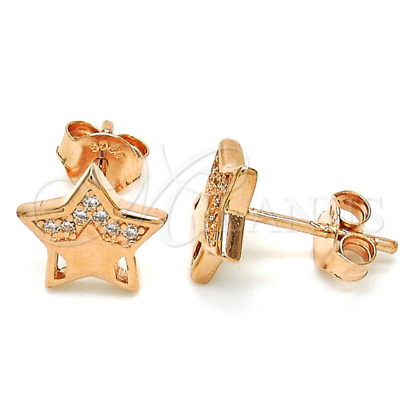 Sterling Silver Ring — Stud Earring Star Design with White Micro Pave — main product view — SKU 125640 | Plata 925 anillo — Stud Earring estrella diseño with blanco Micro Pave — SKU 125640