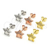 Sterling Silver Stud Earring, Star Design, with White Micro Pave, Polished, Golden Finish, 02.336.0042.2
