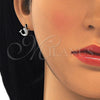 Sterling Silver Stud Earring, Dolphin Design, with Black and White Micro Pave, Polished, Rhodium Finish, 02.336.0099