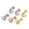 Sterling Silver Stud Earring, Dolphin Design, with White and Black Micro Pave, Polished, Rose Gold Finish, 02.336.0099.1