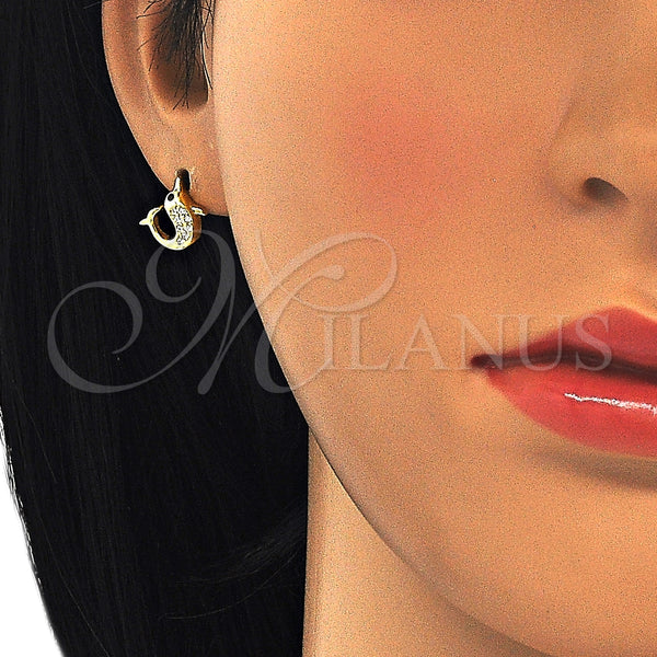 Sterling Silver Ring — Stud Earring Dolphin Design with White and Black — alternate product view — SKU 125651 | Plata 925 anillo — Stud Earring Dolphin diseño with blanco and negro — SKU 125651