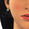 Sterling Silver Stud Earring, Dolphin Design, with White and Black Micro Pave, Polished, Golden Finish, 02.336.0099.2