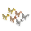 Sterling Silver Stud Earring, Butterfly Design, with White Micro Pave, Polished, Golden Finish, 02.336.0102.2