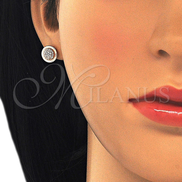 Sterling Silver Ring — Stud Earring with White Cubic Zirconia Polished Rose — alternate product view — SKU 125677 | Plata 925 anillo — Stud Earring with blanco Cubic Zirconia pulido Rose — SKU 125677