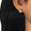 Sterling Silver Stud Earring, with White Cubic Zirconia, Polished, Rose Gold Finish, 02.336.0108.1