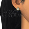 Sterling Silver Stud Earring, with White Cubic Zirconia, Polished, Golden Finish, 02.336.0108.2