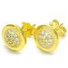 Sterling Silver Stud Earring, with White Cubic Zirconia, Polished, Golden Finish, 02.336.0108.2