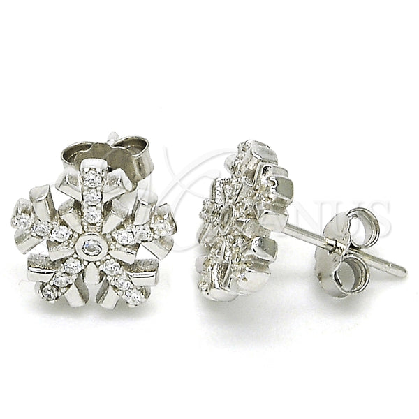 Sterling Silver Ring — Stud Earring with White and White Cubic Zirconia — main product view — SKU 125679 | Plata 925 anillo — Stud Earring with blanco and blanco Cubic Zirconia — SKU 125679