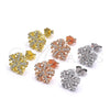 Sterling Silver Stud Earring, with White and White Cubic Zirconia, Polished, Rhodium Finish, 02.336.0109