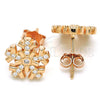 Sterling Silver Stud Earring, with White and White Cubic Zirconia, Polished, Rose Gold Finish, 02.336.0109.1