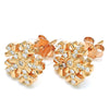 Sterling Silver Stud Earring, with White and White Cubic Zirconia, Polished, Rose Gold Finish, 02.336.0109.1