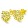 Sterling Silver Stud Earring, with White and White Cubic Zirconia, Polished, Golden Finish, 02.336.0109.2