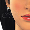 Sterling Silver Stud Earring, Dolphin Design, with Black and White Cubic Zirconia, Polished, Golden Finish, 02.336.0082.2