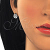 Sterling Silver Stud Earring, with White Cubic Zirconia, Polished, Rhodium Finish, 02.336.0115