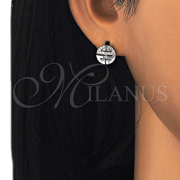 Sterling Silver Ring — Stud Earring with White Cubic Zirconia Polished 02. — alternate product view — SKU 125699 | Plata 925 anillo — Stud Earring with blanco Cubic Zirconia pulido 02. — SKU 125699