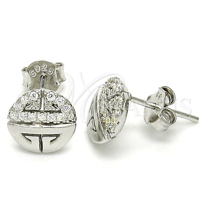 Sterling Silver Stud Earring, with White Cubic Zirconia, Polished, Rhodium Finish, 02.336.0115 for wholesale, main product view
