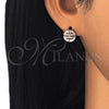 Sterling Silver Stud Earring, with White Cubic Zirconia, Polished, Rose Gold Finish, 02.336.0115.1