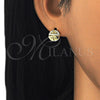 Sterling Silver Stud Earring, with White Cubic Zirconia, Polished, Golden Finish, 02.336.0115.2