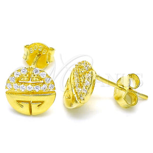 Sterling Silver Ring — Stud Earring with White Cubic Zirconia Polished 02. — main product view — SKU 125701 | Plata 925 anillo — Stud Earring with blanco Cubic Zirconia pulido 02. — SKU 125701