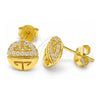 Sterling Silver Stud Earring, with White Cubic Zirconia, Polished, Golden Finish, 02.336.0115.2