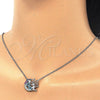 Sterling Silver Pendant Necklace, Moon and Infinite Design, with Multicolor Micro Pave, Polished, Rhodium Finish, 04.336.0075.16 (02 MM Thickness, 16 Inches Length)