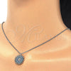 Sterling Silver Pendant Necklace, with Multicolor Micro Pave, Polished, Rhodium Finish, 04.336.0076.16 (02 MM Thickness, 16 Inches Length)
