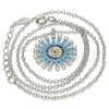 Sterling Silver Pendant Necklace, with Multicolor Micro Pave, Polished, Rhodium Finish, 04.336.0076.16 (02 MM Thickness, 16 Inches Length)