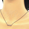 Sterling Silver Pendant Necklace, Love and Heart Design, with White Cubic Zirconia, Polished, Rose Gold Finish, 04.336.0004.1.16 (02 MM Thickness, 16 Inches Length)